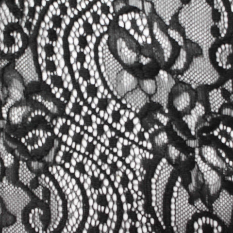 Black Floral Lace, Nylon, 125 gsm