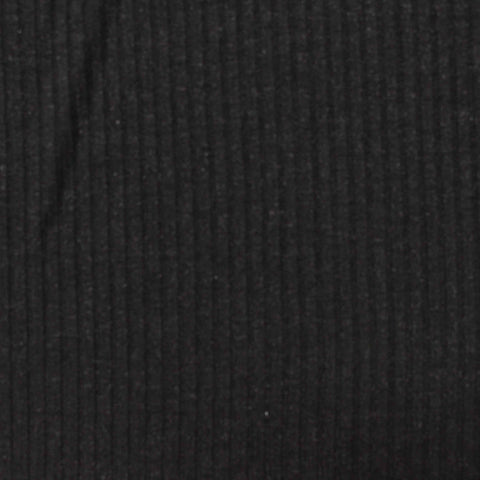 Viscose Polyester Stretch Rib Knit Fabric, 210 gsm, 145 cm — Black