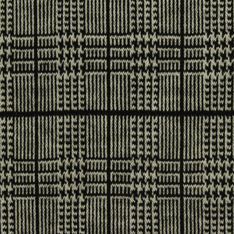 Black Plaid Jacquard, Poly-Viscose, 348 gsm
