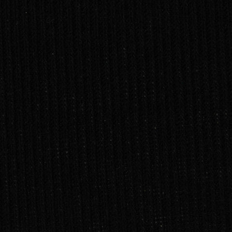 Polyester Viscose Stretch Rib Knit Fabric, 223 gsm, 155 cm — Black