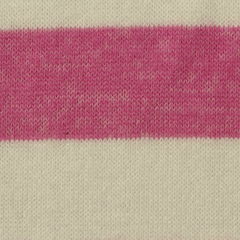 Pink Horizontal-Stripe Chunky Knit, Viscose-Poly, 210 gsm