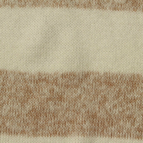 Cream Horizontal-Stripe Chunky Knit, Viscose-Poly, 188 gsm