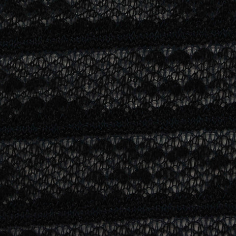 Black Openwork Chunky Knit, Polyester, 205 gsm