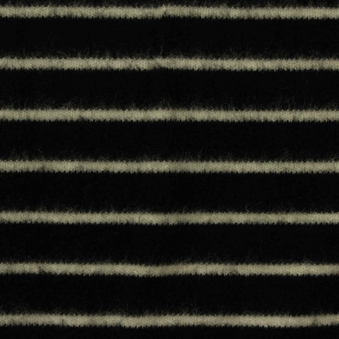 Light Grey Horizontal-Stripe Interlock Knit, Viscose-Acrylic