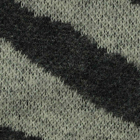 Dark Grey Zebra Interlock Knit, Cotton-Poly