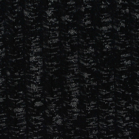100% Polyester Rib Knit Fabric, 85 gsm, 123 cm — Black