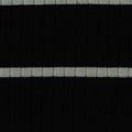 Striped Cotton Polyester Stretch Rib Knit Fabric, 230 gsm, 123 cm — Black