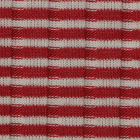 Red Horizontal-Stripe Rib Knit, Poly-Viscose, 170 gsm