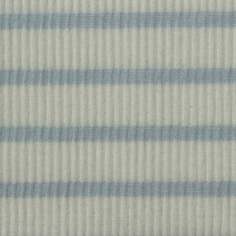 Light Blue Horizontal-Stripe Knit, Poly-Viscose