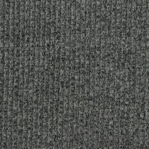 Grey Marl Rib Knit, Polyester, 489 gsm