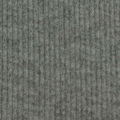 Polyester Viscose Stretch Rib Knit Fabric, 198 gsm — Grey