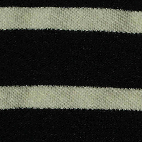 Black Horizontal-Stripe Knit, Polyester, 190 gsm