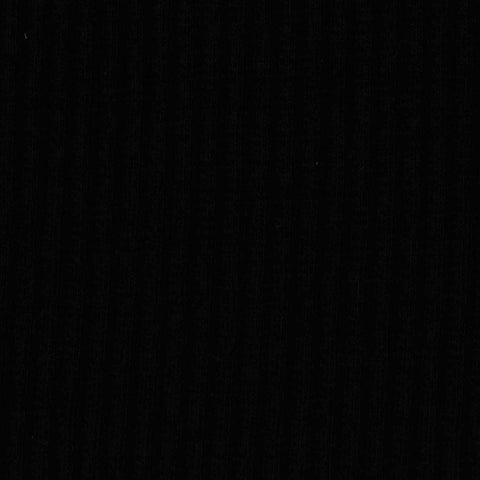 Cotton Stretch Rib Knit Fabric, 260 gsm, 110 cm — Black