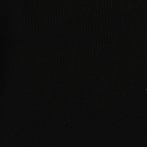 Cotton Polyester Rib Knit Fabric, 240 gsm, 160 cm — Black