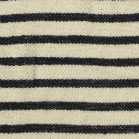 Cream Horizontal-Stripe Knit, 117 gsm