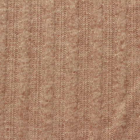 Light Brown Marl Chunky Knit, Viscose-Poly, 170 gsm