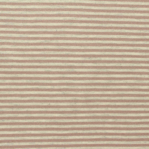 Cream Horizontal-Stripe Jersey Knit, 223 gsm