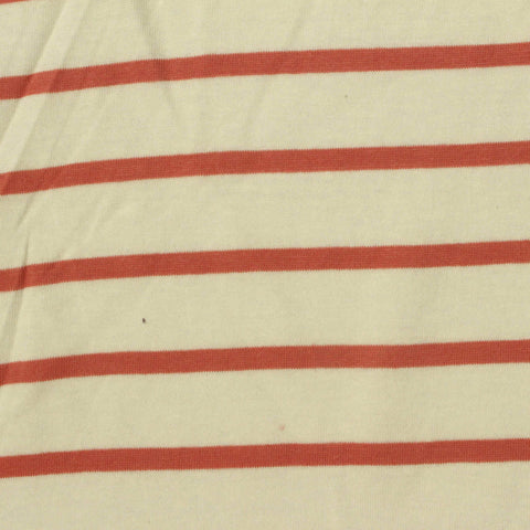 Red Horizontal-Stripe Jersey Knit, Cotton, 133 gsm