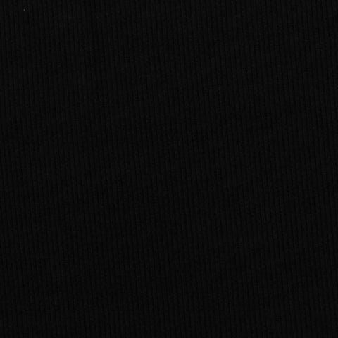 Viscose Stretch Rib Knit Fabric, 190 gsm, 165 cm — Black