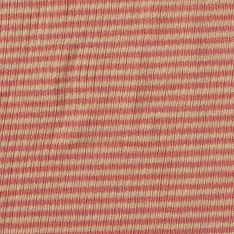 Beige Horizontal-Stripe Jersey Knit, Cotton, 180 gsm