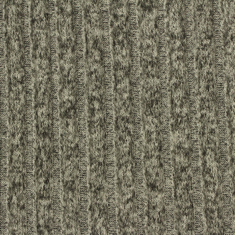 Dark Grey Marl Rib Knit, Viscose-Poly, 175 gsm, 155 cm