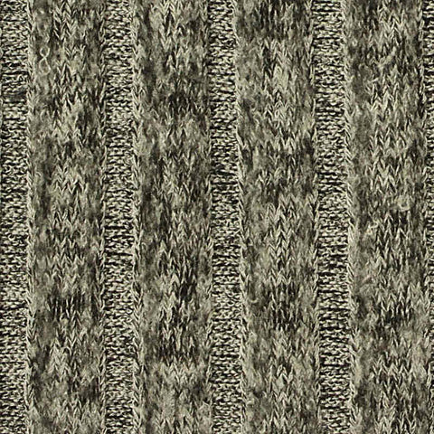 Dark Grey Marl Rib Knit, Viscose-Poly, 175 gsm, 155 cm