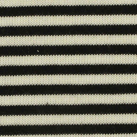 Black Horizontal-Stripe Knit, Poly-Viscose, 200 gsm