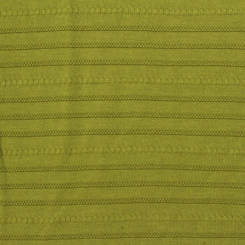 Green Horizontal-Stripe Jacquard, Viscose-Poly