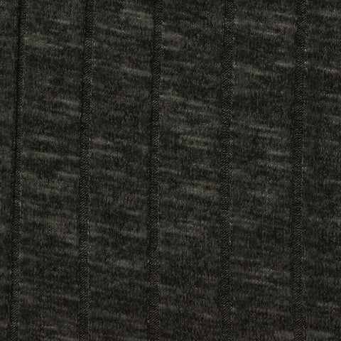 Dark Grey Marl Rib Knit, Viscose-Poly, 280 gsm, 170 cm