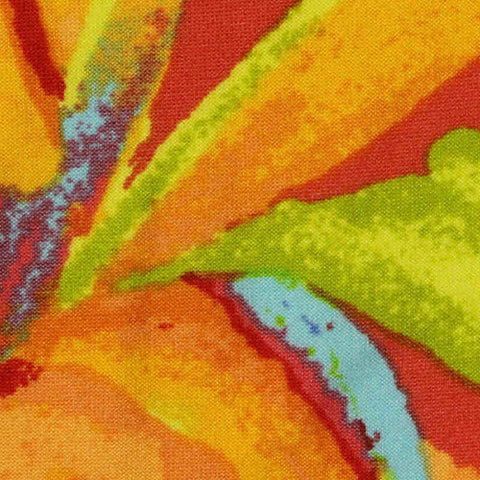 Red Abstract-Floral Milk Silk Knit, Polyester