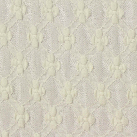 Cream Tone-on-Tone Floral Lace, Nylon-Cotton