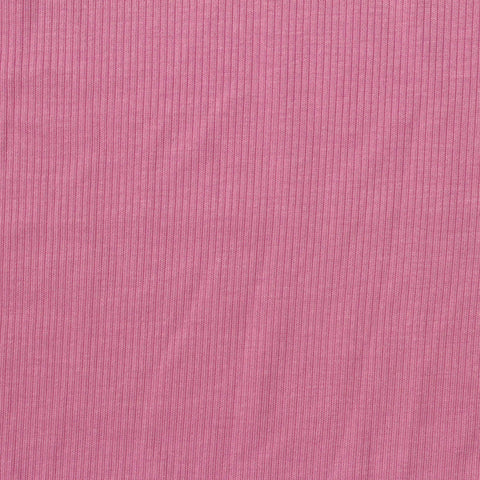 Polyester Viscose Stretch Rib Knit Fabric, 165 gsm, 160 cm — Pink