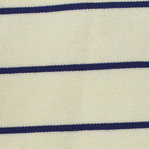 Navy Horizontal-Stripe Ponte Knit, Poly-Viscose, 360 gsm