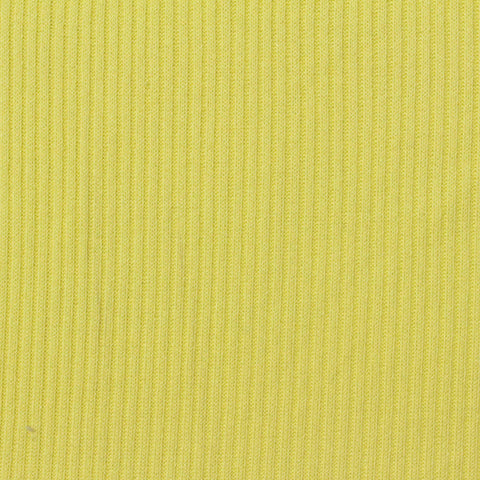 Polyester Viscose Stretch Rib Knit Fabric, 250 gsm, 150 cm — Yellow