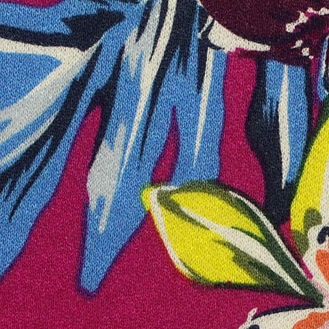 Orange Floral Linen-Look, Viscose