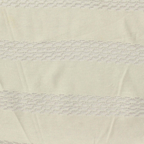 Cream Horizontal-Stripe Jacquard, Viscose-Poly