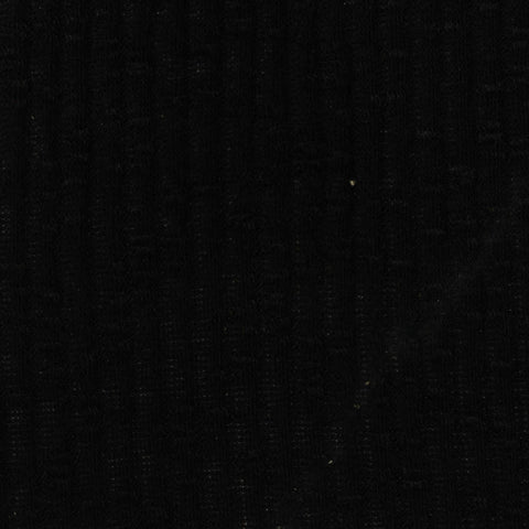 Slub Polyester Viscose Stretch Rib Knit Fabric, 200 gsm — Black