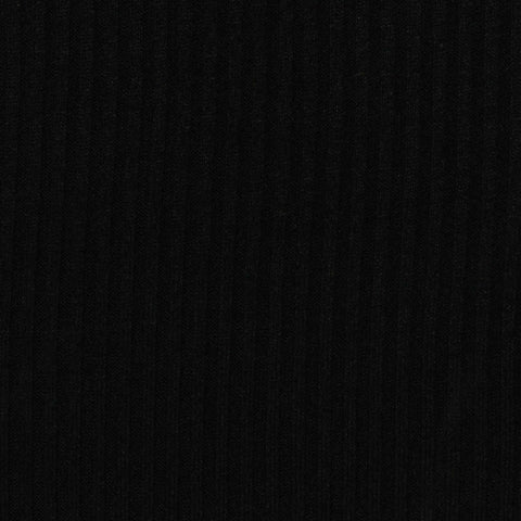 Rib Knit Fabric, 205 gsm — Black