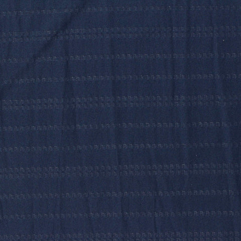 Dark Blue Horizontal-Stripe Jersey Knit, Polyester, 150 gsm