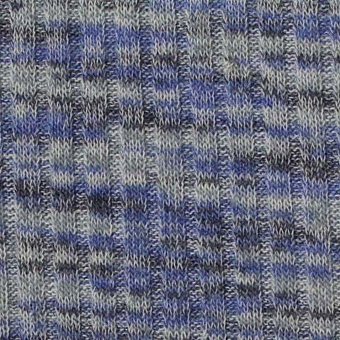 Blue Marl Rib Knit, Poly-Viscose, 215 gsm