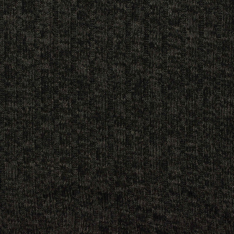 Dark Grey Marl Rib Knit, Poly-Viscose, 190 gsm