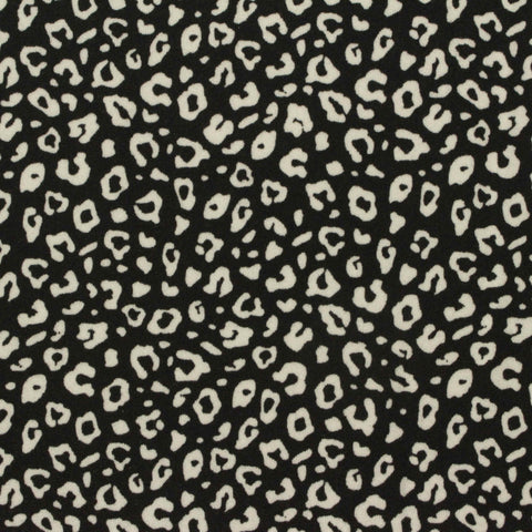 Black Leopard Milk Silk Knit, Polyester, 190 gsm