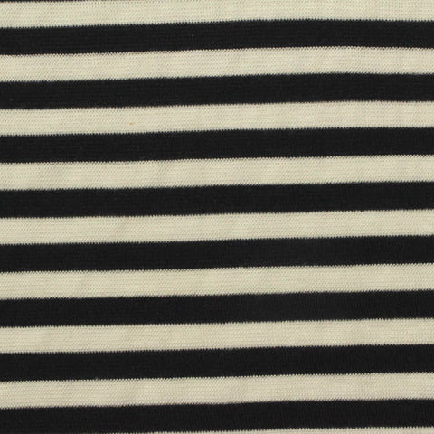 Black Horizontal-Stripe Rib Knit, Poly-Viscose, 230 gsm, ref EF-239031