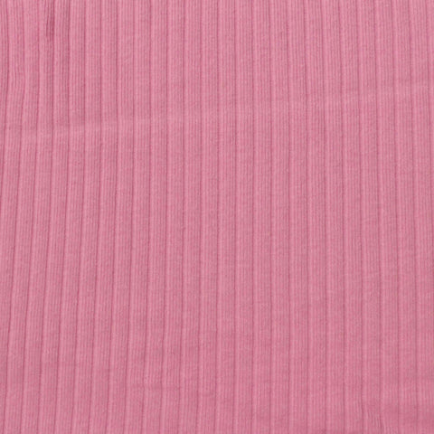Cotton Stretch Rib Knit Fabric, 170 gsm, 170 cm — Pink