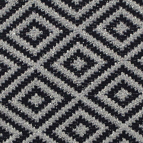 Black Geometric-Diamond Jacquard, Poly-Viscose