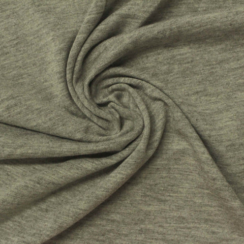 Heathered Grey Marl Jersey Knit, Poly-Viscose, 175 gsm