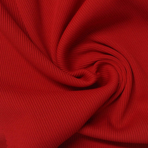 Polyester Stretch Rib Knit Fabric, 380 gsm — Red, ref EF-240301