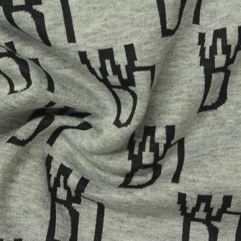 Jacquard Polyester Viscose Stretch Knit Fabric, 270 gsm, 160 cm — Grey