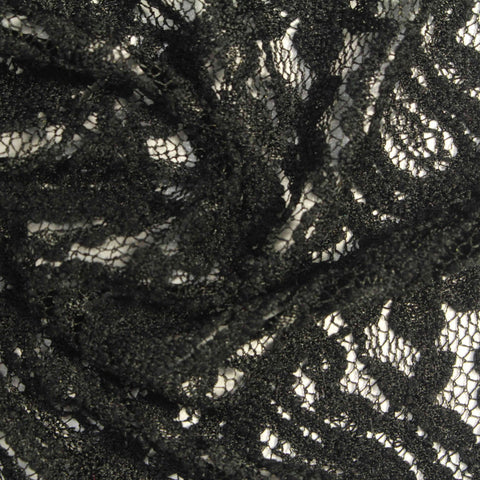Black Openwork Lace, Nylon, 134 gsm