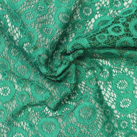 Nylon Stretch Lace Fabric, 140 gsm, 150 cm — Green